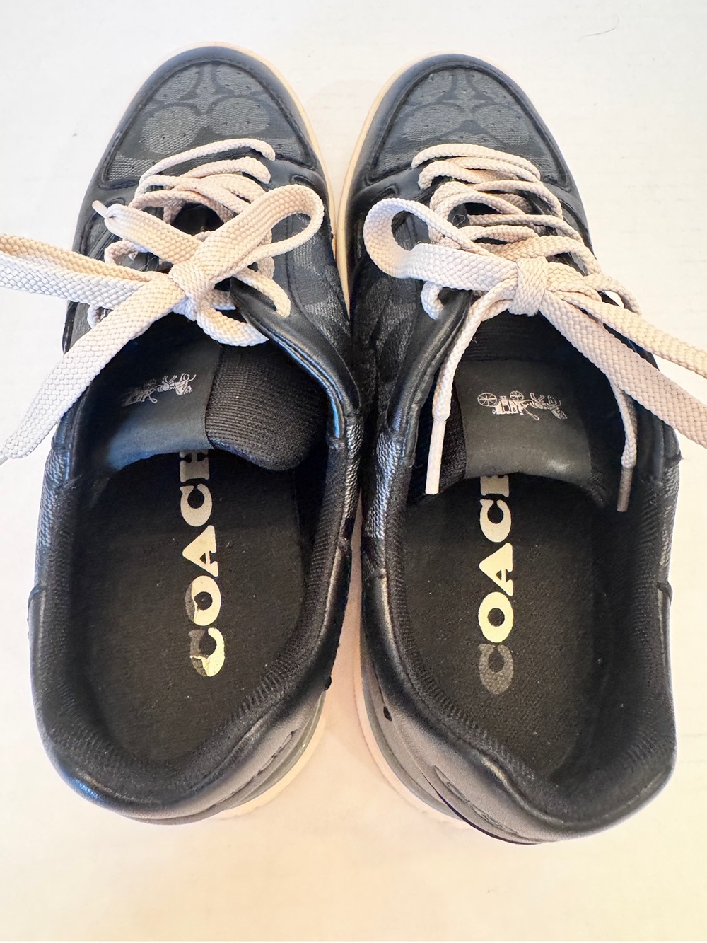 Coach Clip Court Sneaker Signature Black Monogram Print Men's Size 9D C8965 - Picture 9 of 15